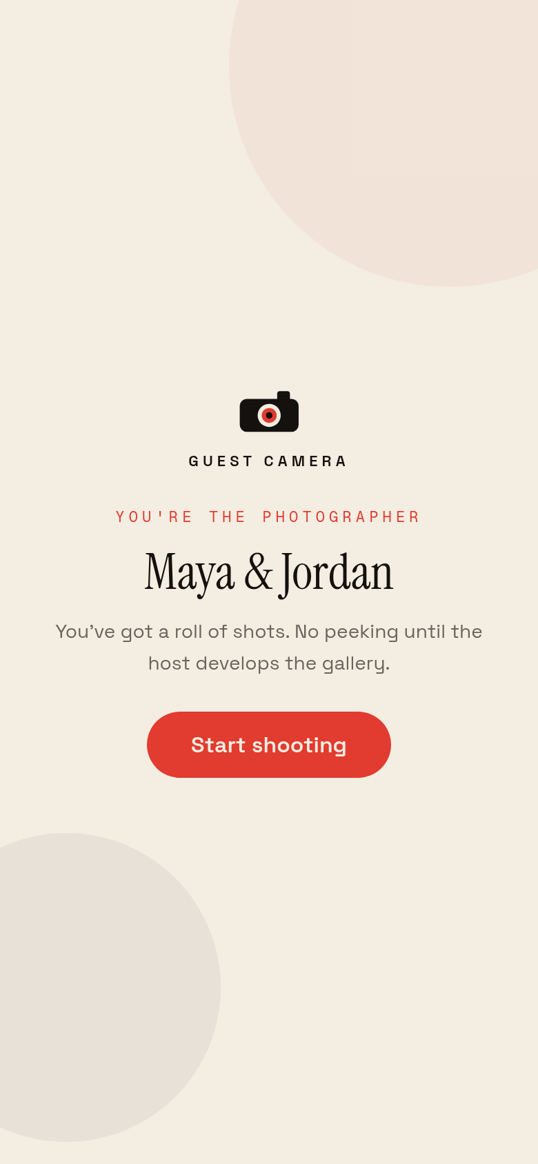 Guest join screen on a phone